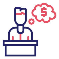 Obraz premium Bribed Witness vector icon illustration of Corruption iconset.