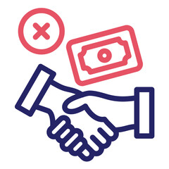 Unethical Handshake vector icon illustration of Corruption iconset.
