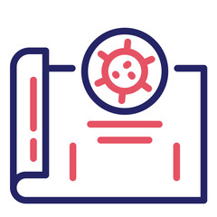 Outbreak Map vector icon illustration of Infectious Diseases iconset.