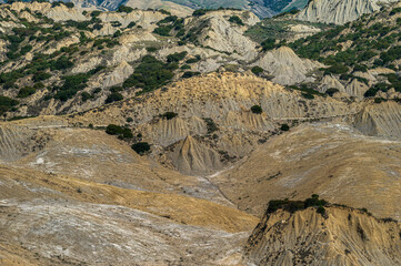 aliano badlands during a sunny springtime day, Matera, Italy