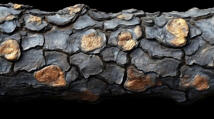 Dark grey and gold tree bark texture.