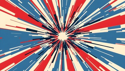 Fototapeta premium Abstract Blast Excitement Explosion Lightning Bolt Patriotic Background