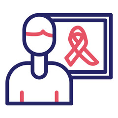 Cancer Education vector icon illustration of Chemotherapy iconset.