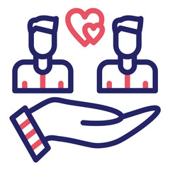 Compassion vector icon illustration of Friendship iconset.