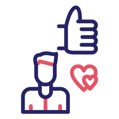 Gratefulness vector icon illustration of Friendship iconset.