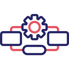 Process Flowchart vector icon illustration of Quality Assurance iconset.