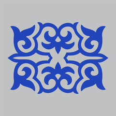 Vintage ornate linear ornaments in Kazakh traditional style. Asian floral designs. Abstract Asian elements of the national pattern of the ancient nomads of the Kyrgyz, Mongols, Kazakhs, Tatars. EPS10