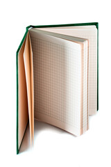 close up of a blank velour fluffy notebook on white background with clipping path