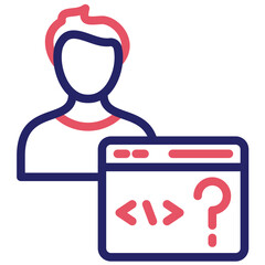 Non Technical User vector icon illustration of No Code iconset.