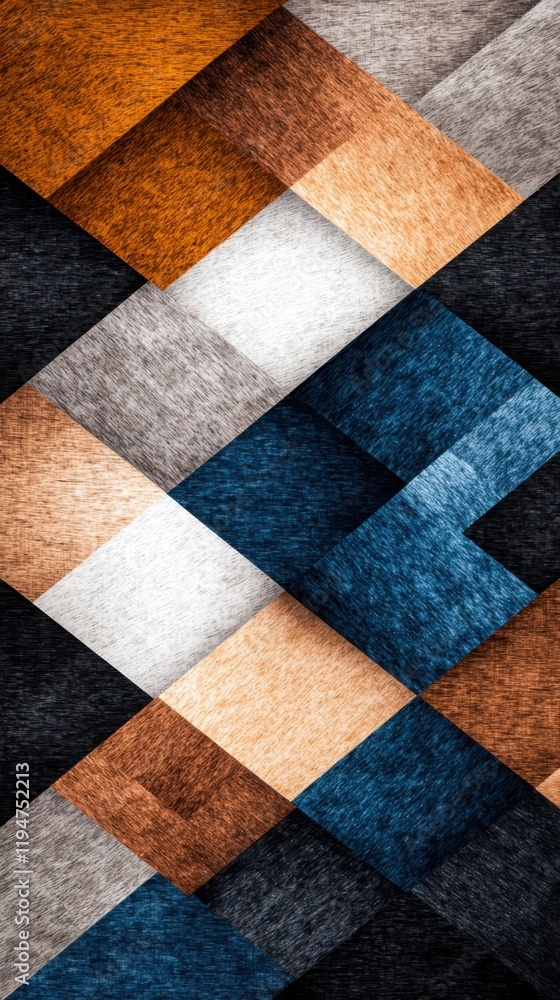 Poster dynamic geometric diamond pattern with contrasting colors modern interior design abstract art indoor