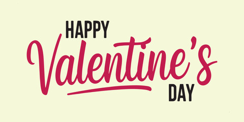 Happy Valentine's Day typography vector illustration. Greeting card template design for celebrating valentine's day on 14 February.