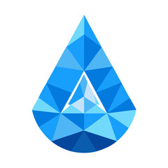 Fototapeta premium Geometric blue water droplet symbol