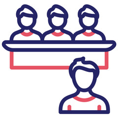 Hearing vector icon illustration of Law & Legislation iconset.