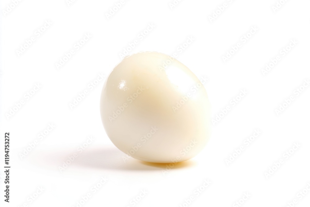 Poster A single white egg sits atop a clean and simple white surface, ready for observation or use in various creative projects
