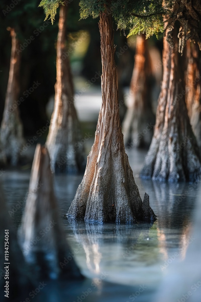 Poster A group of trees submerged in water