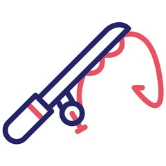 Casting Line vector icon illustration of Fishing iconset.