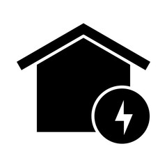 Building Electrician – House with Bolt Representing Electrical System Installation and Maintenance
