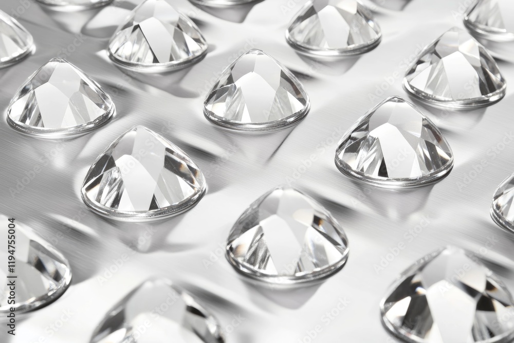 Poster a close-up view of a bunch of sparkling diamonds