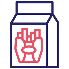 Prepackaged Food vector icon illustration of Street Food iconset.