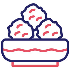 Meatballs vector icon illustration of Street Food iconset.