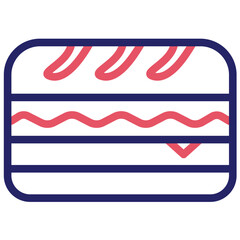 Deli Style Sandwich vector icon illustration of Street Food iconset.