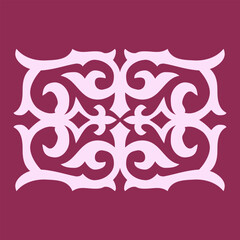 Vintage ornate linear ornaments in Kazakh traditional style. Asian floral designs. Abstract Asian elements of the national pattern of the ancient nomads of the Kyrgyz, Mongols, Kazakhs, Tatars. EPS10