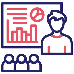 Coaching vector icon illustration of Business Training iconset.
