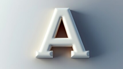 3D letter A isolated on a solid background, captured in high definition, realistic lighting, with sharp details and vibrant color tones,