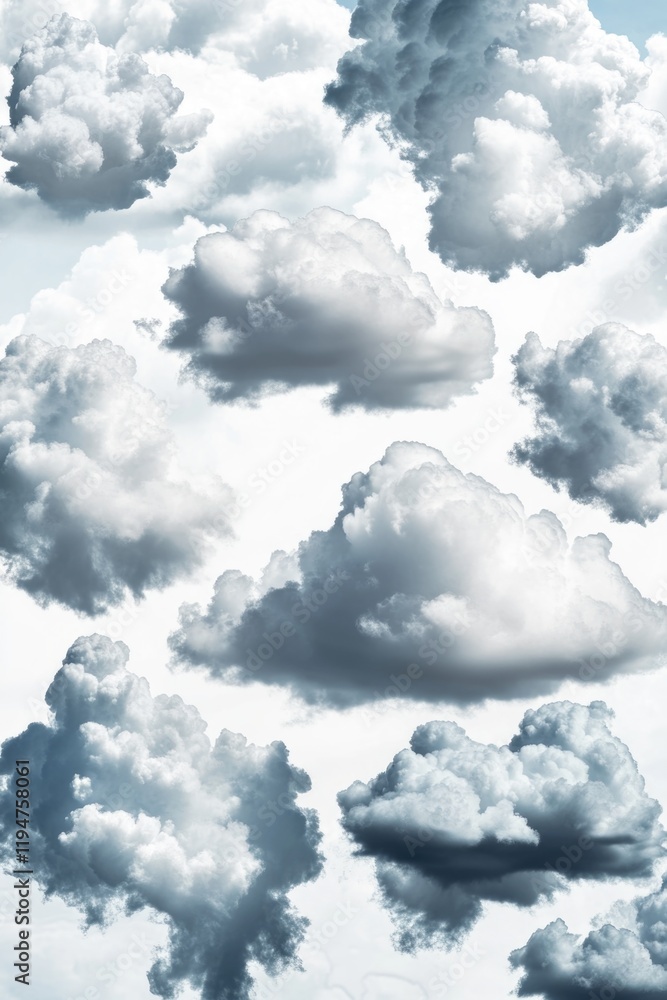 Aufkleber A picture of a bunch of clouds floating in the sky, a great image for weather forecasting or atmospheric conditions