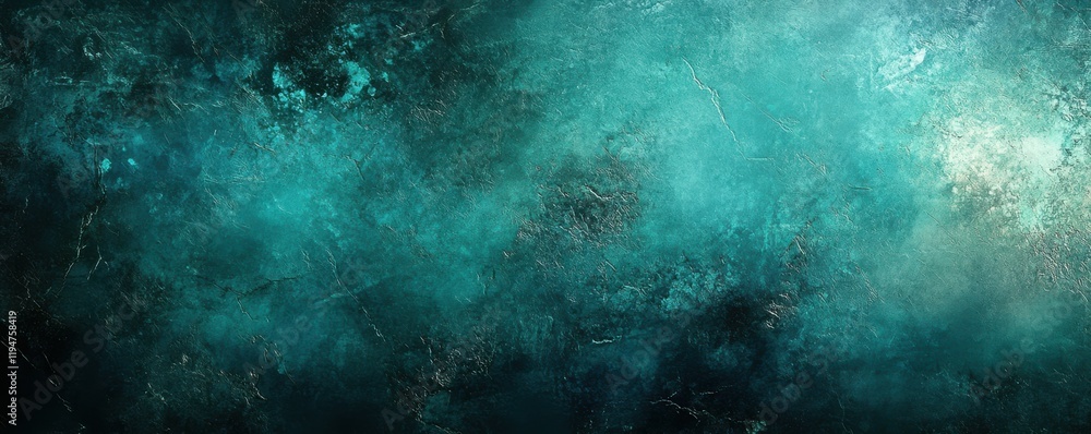 Poster a dark technology web banner design with an abstract background featuring a teal, blue, green, and b