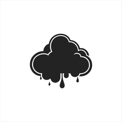 cloud silhouette vector line art logo