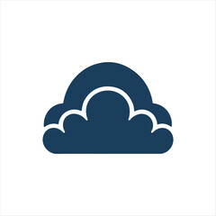cloud silhouette vector line art logo