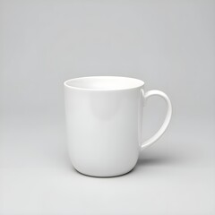 Obraz premium Plain White Ceramic Mug with Glossy Finish – Perfect for Branding Templates and Minimalist Presentations