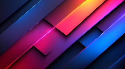 Obraz premium Abstract Diagonal Gradient Stripes: Vibrant Color Palette Design