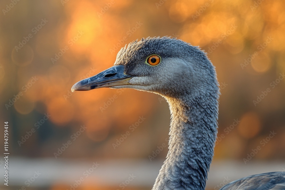 Poster a detailed shot of a bird's face with a blurred background, great for use in wildlife or nature-them