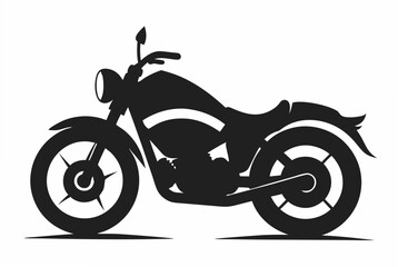 Obraz premium Motorcycle silhouette black vector art illustration.