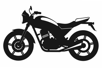 Obraz premium Motorcycle silhouette black vector art illustration.