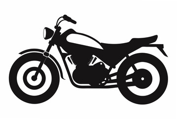 Obraz premium Motorcycle silhouette black vector art illustration.