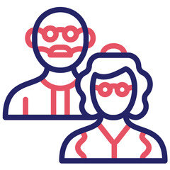 Baby Boomers vector icon illustration of Generation Gap iconset.