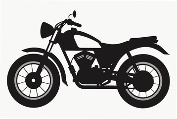 Fototapeta premium Motorcycle silhouette black vector art illustration.
