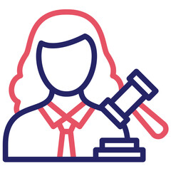 Judge Female vector icon illustration of Award Events iconset.
