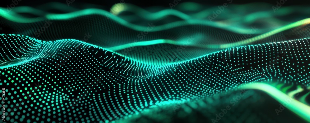 Poster a digital matrix of flowing binary code with glowing green and black, tech-inspired abstract, 4k pho
