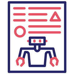 Robot Manual vector icon illustration of Robotics iconset.