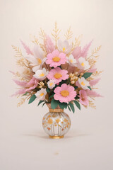 A beautiful bouquet of colorful flowers in a vase