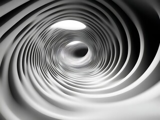 Obraz premium Abstract grayscale spiral tunnel.