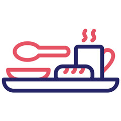 Breakfast vector icon illustration of Catering iconset.