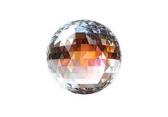 Boule &agrave; facettes isol&eacute; sur fond blanc - rendu 3D