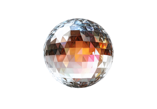 Boule à facettes isolé sur fond blanc - rendu 3D