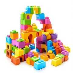 Obraz premium A colorful arrangement of building blocks forming a playful structure.