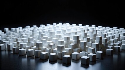Obraz premium Abstract White Cube Array A Textured Composition of Simple Shapes